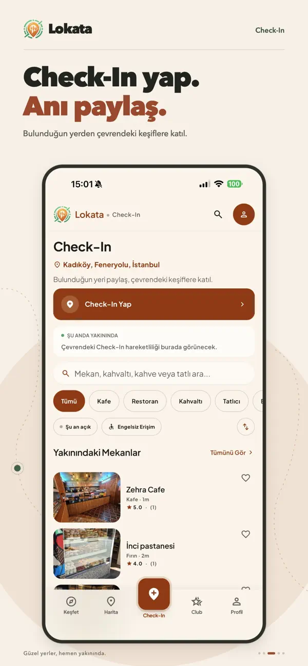 Lokata App Store — Check-in experience