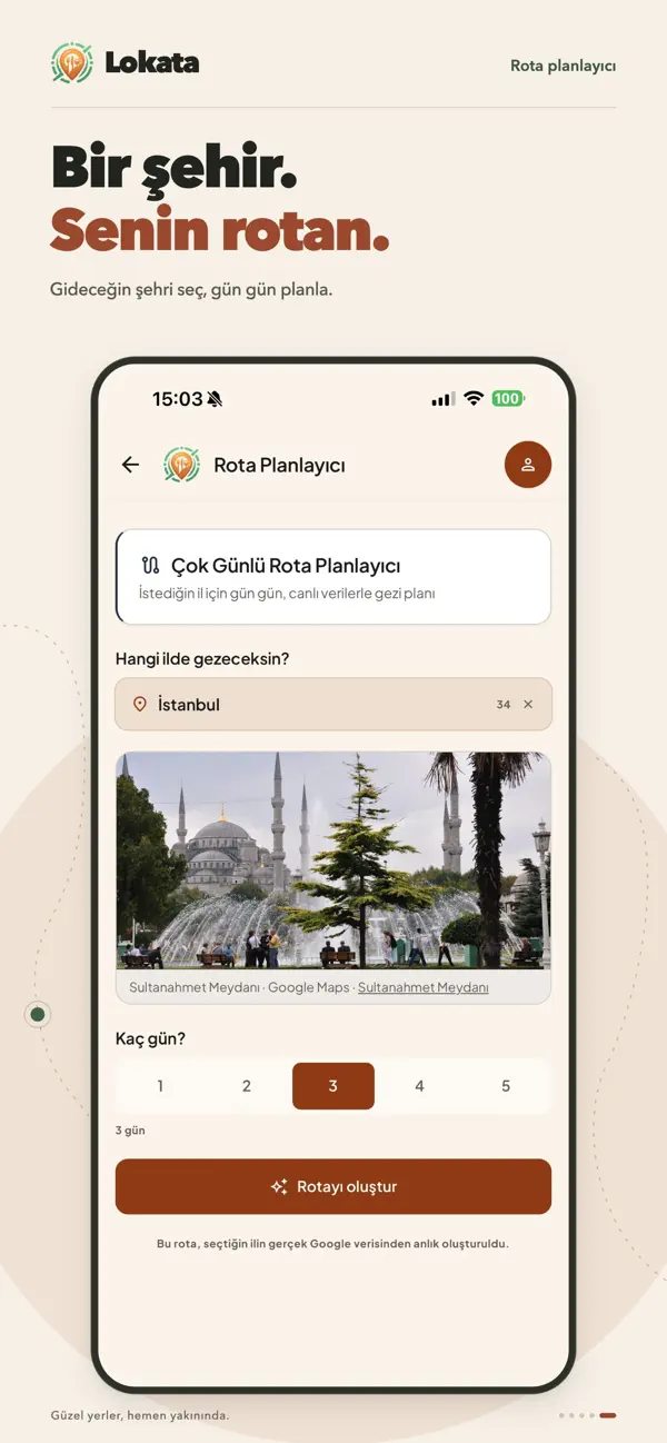 Lokata App Store — Route planning